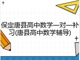 保定唐县高中数学一对一补习(唐县高中数学辅导)