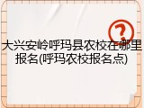 大兴安岭呼玛县农校在哪里报名(呼玛农校报名点)