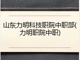 山东力明科技职院中职部(力明职院中职)