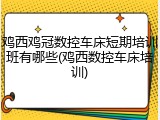 鸡西鸡冠数控车床短期培训班有哪些(鸡西数控车床培训)