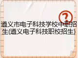 遵义市电子科技学校中职招生(遵义电子科技职校招生)