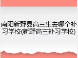 南阳新野县高三生去哪个补习学校(新野高三补习学校)