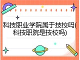 科技职业学院属于技校吗(科技职院是技校吗)