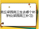 商丘梁园高三生去哪个补习学校(梁园高三补习)