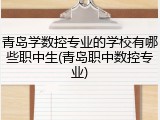 青岛学数控专业的学校有哪些职中生(青岛职中数控专业)
