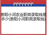 贵阳小河农业职高录取线是多少(贵阳小河职高录取线)