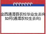 定西通渭县农校毕业生去向如何(通渭农校生去向)