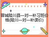 晋城陵川县一对一补习班价格(陵川一对一补课价)