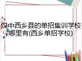 汉中西乡县的单招集训学校哪里有(西乡单招学校)