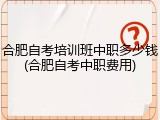 合肥自考培训班中职多少钱(合肥自考中职费用)