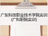 广东科技职业技术学院实训(广科职院实训)