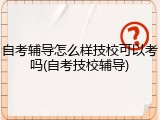 自考辅导怎么样技校可以考吗(自考技校辅导)