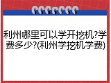 利州哪里可以学开挖机?学费多少?(利州学挖机学费)
