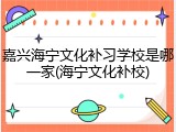 嘉兴海宁文化补习学校是哪一家(海宁文化补校)