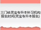 三门峡灵宝专升本补习机构报名时间(灵宝专升本报名)
