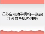 江苏自考助学机构一览表(江苏自考机构列表)
