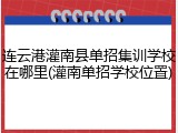 连云港灌南县单招集训学校在哪里(灌南单招学校位置)