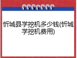 忻城县学挖机多少钱(忻城学挖机费用)