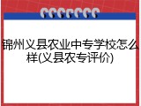 锦州义县农业中专学校怎么样(义县农专评价)