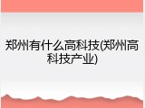 郑州有什么高科技(郑州高科技产业)