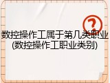 数控操作工属于第几类职业(数控操作工职业类别)