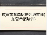 东营东营单招培训班推荐(东营单招培训)