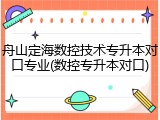 舟山定海数控技术专升本对口专业(数控专升本对口)