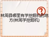 林周县哪里有学挖掘机的地方(林周学挖掘机)