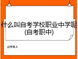 什么叫自考学校职业中学呢(自考职中)