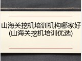 山海关挖机培训机构哪家好(山海关挖机培训优选)