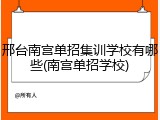 邢台南宫单招集训学校有哪些(南宫单招学校)