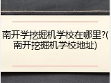 南开学挖掘机学校在哪里?(南开挖掘机学校地址)