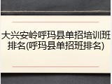 大兴安岭呼玛县单招培训班排名(呼玛县单招班排名)