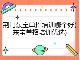 荆门东宝单招培训哪个好(东宝单招培训优选)