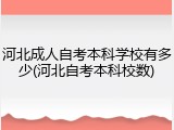 河北成人自考本科学校有多少(河北自考本科校数)