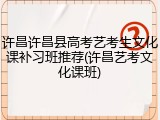 许昌许昌县高考艺考生文化课补习班推荐(许昌艺考文化课班)