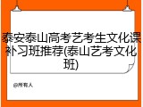 泰安泰山高考艺考生文化课补习班推荐(泰山艺考文化班)