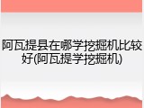 阿瓦提县在哪学挖掘机比较好(阿瓦提学挖掘机)