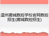 温州鹿城数控学校官网数控招生(鹿城数控招生)