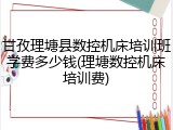 甘孜理塘县数控机床培训班学费多少钱(理塘数控机床培训费)
