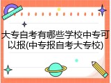 大专自考有哪些学校中专可以报(中专报自考大专校)