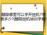醴陵哪里可以学开挖机?学费多少?(醴陵挖机培训学费)