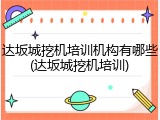 达坂城挖机培训机构有哪些(达坂城挖机培训)
