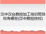 汉中汉台数控加工培训班技校有哪些(汉中数控技校)