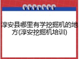 淳安县哪里有学挖掘机的地方(淳安挖掘机培训)