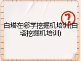 白塔在哪学挖掘机培训(白塔挖掘机培训)