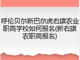 呼伦贝尔新巴尔虎右旗农业职高学校如何报名(新右旗农职高报名)
