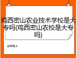 鸡西密山农业技术学校是大专吗(鸡西密山农校是大专吗)