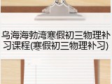 乌海海勃湾寒假初三物理补习课程(寒假初三物理补习)