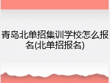 青岛北单招集训学校怎么报名(北单招报名)
